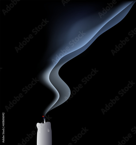 The candle in draft - blown out candle - vector. This file is vector, can be scaled to any size without loss of quality.