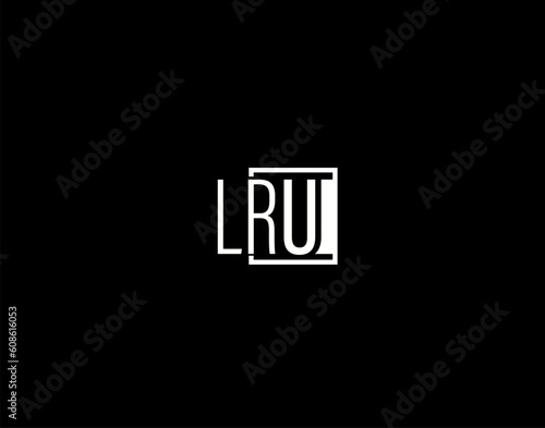 LRU Logo and Graphics Design, Modern and Sleek Vector Art and Icons isolated on black background photo