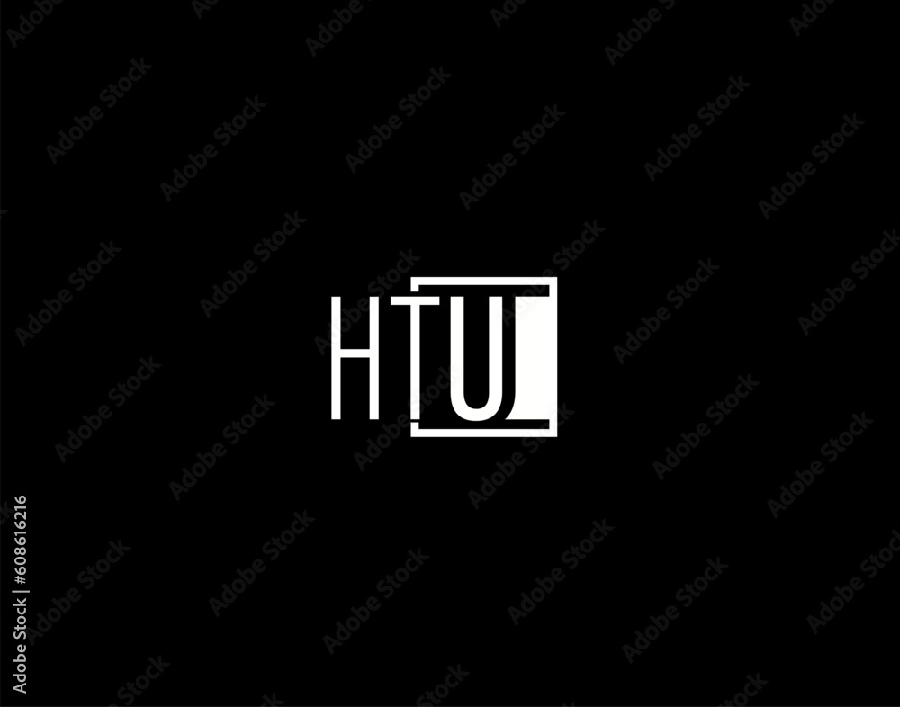 HTU Logo and Graphics Design, Modern and Sleek Vector Art and Icons isolated on black background