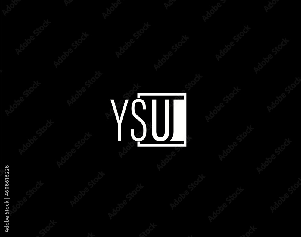 YSU Logo and Graphics Design, Modern and Sleek Vector Art and Icons isolated on black background