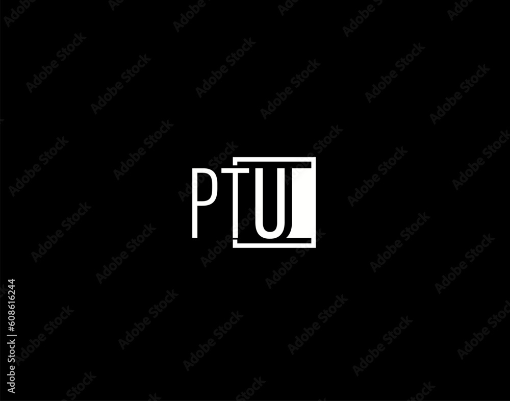 PTU Logo and Graphics Design, Modern and Sleek Vector Art and Icons isolated on black background