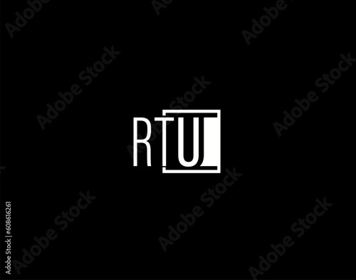 RTU Logo and Graphics Design, Modern and Sleek Vector Art and Icons isolated on black background