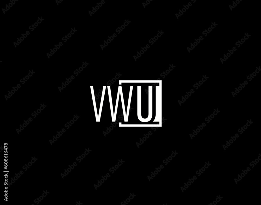 VWU Logo and Graphics Design, Modern and Sleek Vector Art and Icons isolated on black background