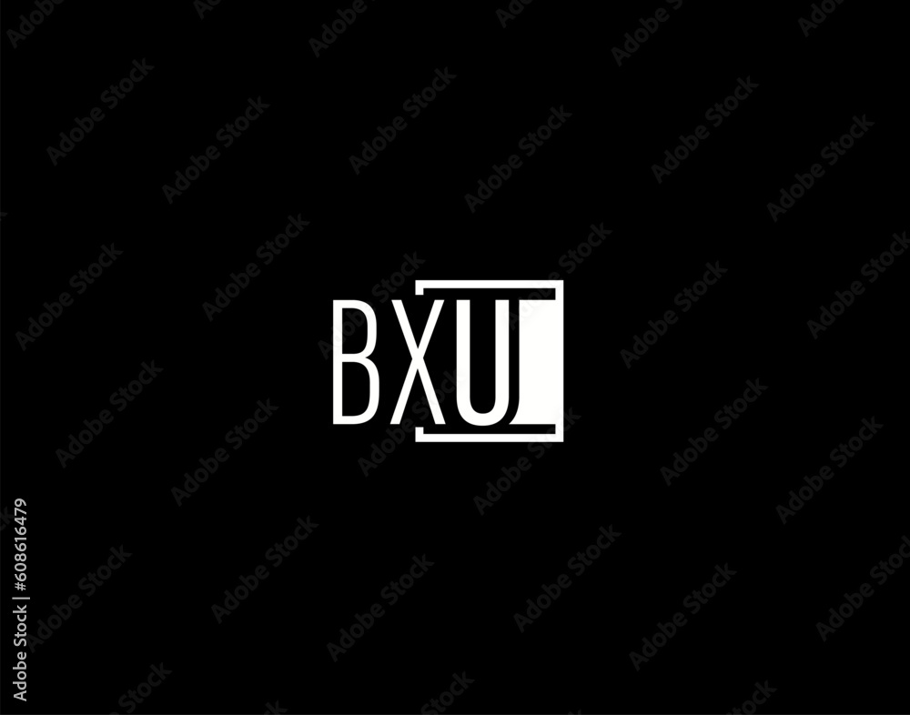 BXU Logo and Graphics Design, Modern and Sleek Vector Art and Icons isolated on black background