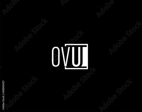 OVU Logo and Graphics Design, Modern and Sleek Vector Art and Icons isolated on black background photo