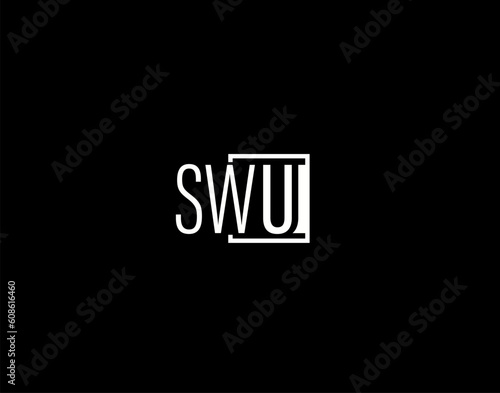 SWU Logo and Graphics Design, Modern and Sleek Vector Art and Icons isolated on black background
