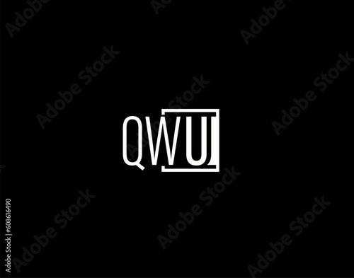 QWU Logo and Graphics Design, Modern and Sleek Vector Art and Icons isolated on black background