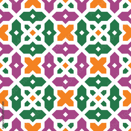 Seamless traditional floral vector islamic ornament - girih, texture 2