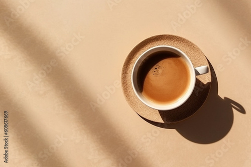 Cappuccino on a solid background, Generative AI