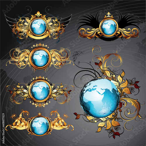 world frames set, this illustration may be useful as designer work