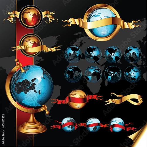 world frames set, this illustration may be useful as designer work