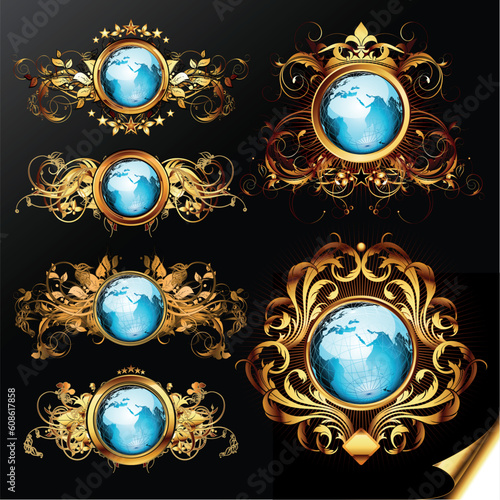 world frames set, this illustration may be useful as designer work