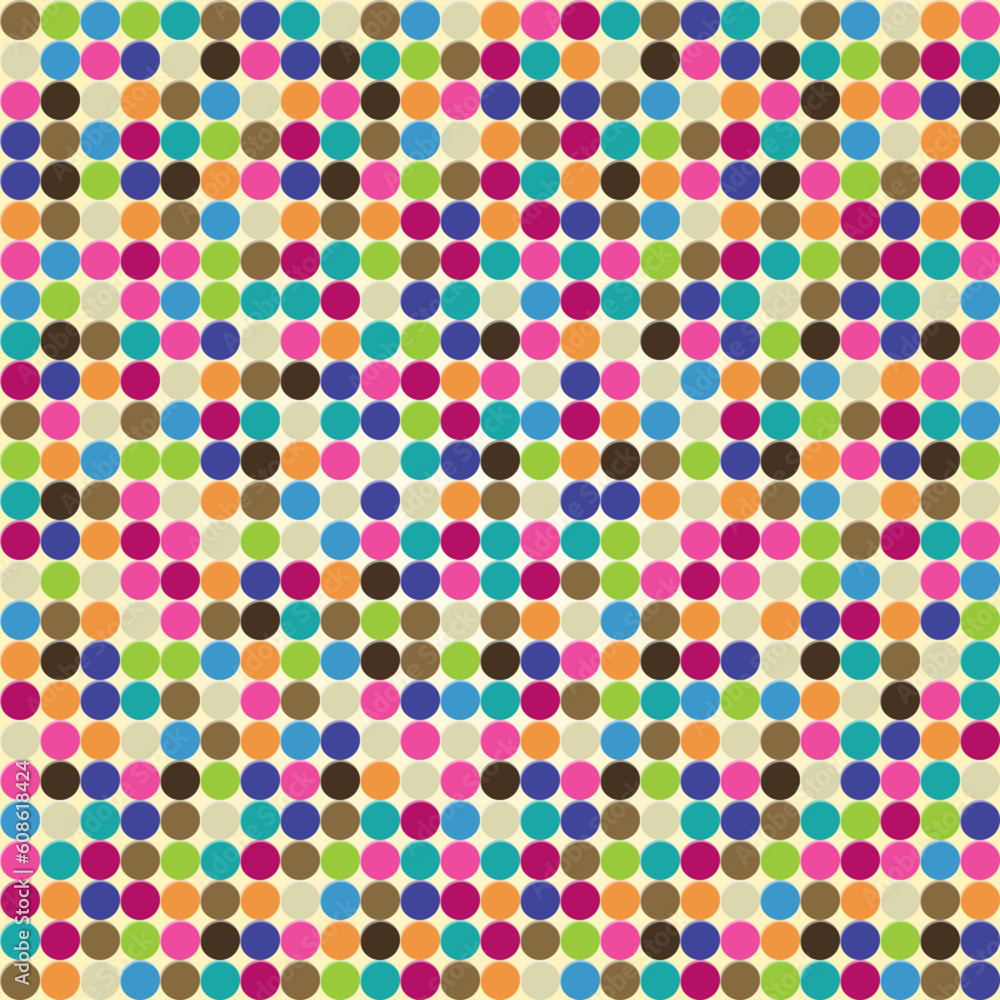 Vintage colorful illustration of circle seamless pattern