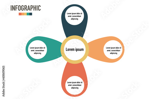 4 segments circular diagram concept. Infographic business design