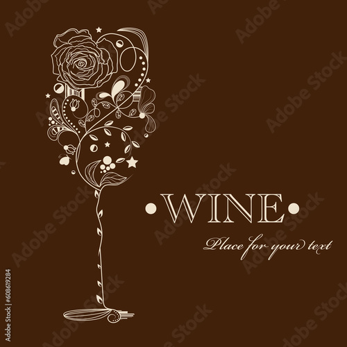 Abstract picture of wine glass