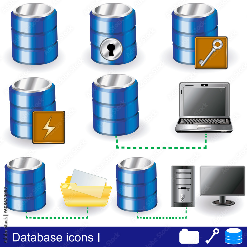 A collection of different database icons - part 1 A collection of different database icons - part 1