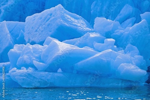 Fallen blocks of ice at a glacier