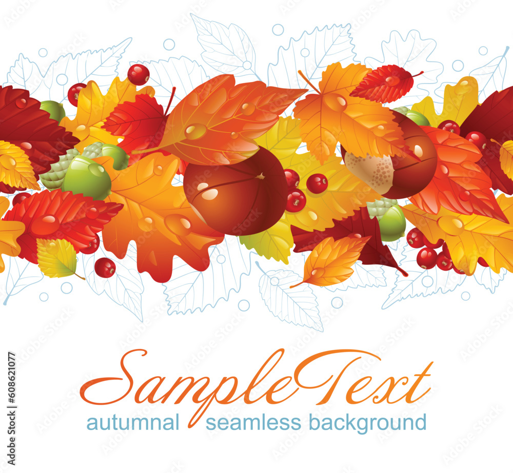 Autumnal seamless horizontal background