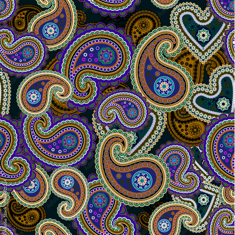 Colorful paisley background Colorful paisley background