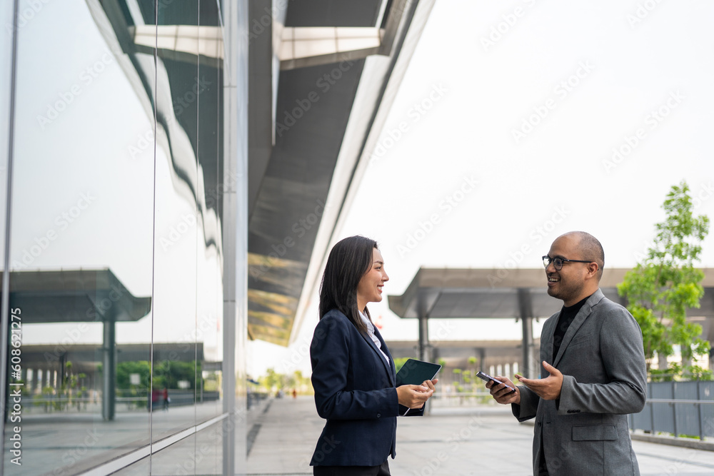 Asian business people team analyzing statistics financial. Team of businesspeople man and woman Meeting Conference Discussion Corporate Concept in office. Asian business people team analyzing statistics financial. Team of businesspeople man and woman Meeting Conference Discussion Corporate Concept in office.