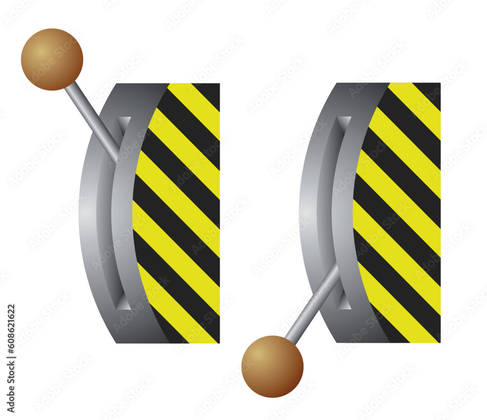 Vector illustration of the lever switch - on-off position. This file is ...