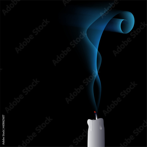The candle on the draught - blown out candle - vector. This file is vector, can be scaled to any size without loss of quality.