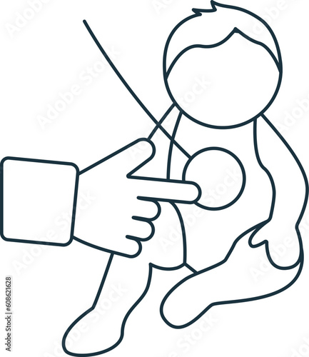 Pediatrics icon. Monochrome simple sign from medical speialist collection. Pediatrics icon for logo, templates, web design and infographics.