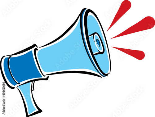 Megaphone, retro loudspeaker, vector illustration.