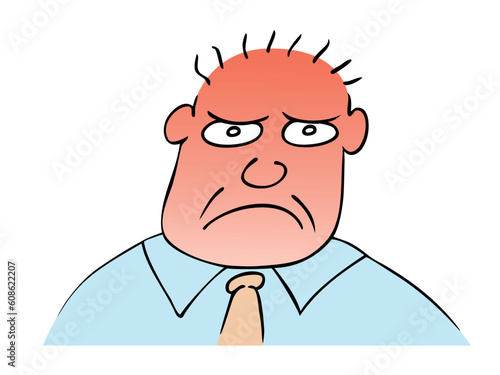 Vector illustration of the gloomy man - expression. This file is vector, can be scaled to any size without loss of quality.