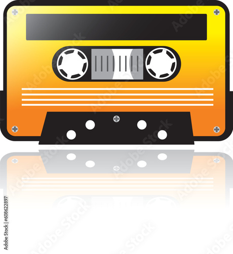 vector illustration of retro plastic cassette for tape recording