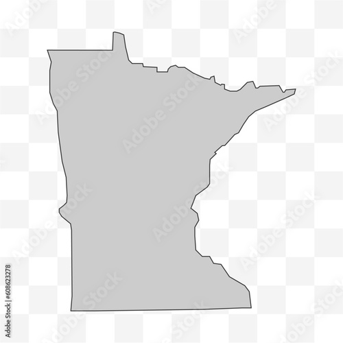USA state map. Minnesota outline symbol. Easily editable vector illustration on a transparent background.