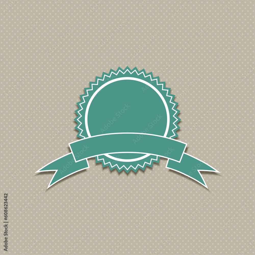 Retro styled polka dot background with quality assurance emblem Retro styled polka dot background with quality assurance emblem