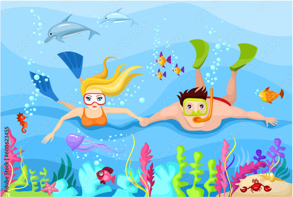 vector illustration of a diving vector illustration of a diving