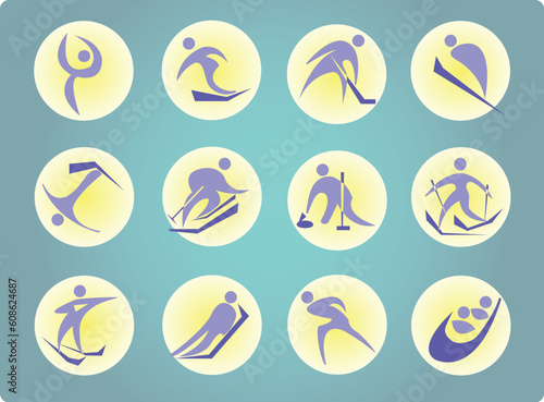 Symbols of winter Olympic sports