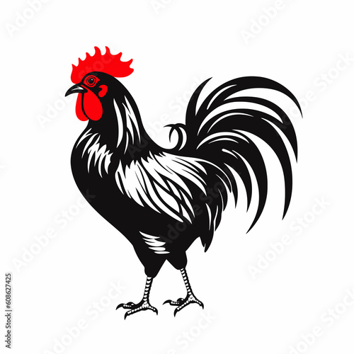 rooster isolated on white