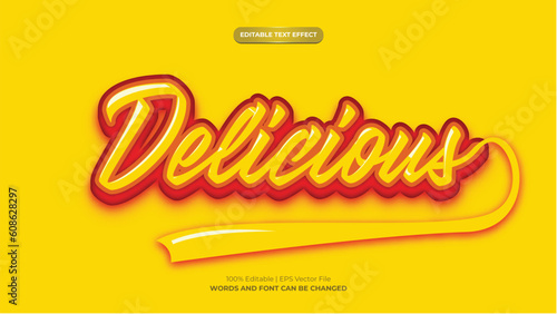 Delicious modern title style 3d editable text effect graphic style