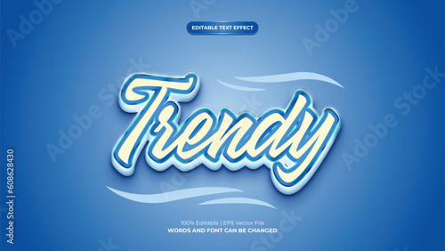 Trendy modern neon style 3d editable text effect graphic style