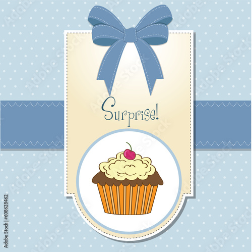 birthday card with cupcake