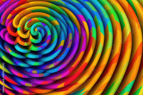 Swirl colorful pattern. Abstract rainbow spiral background. Generative AI