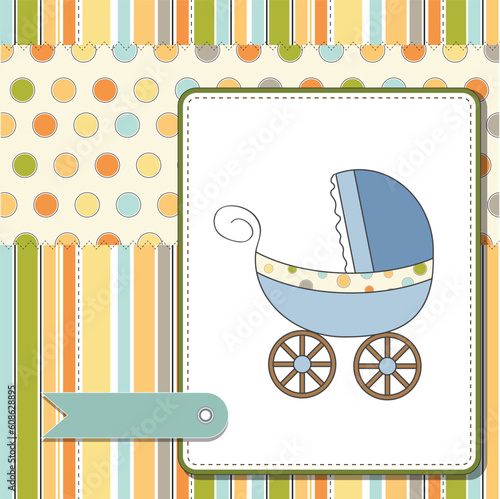 baby card with pram