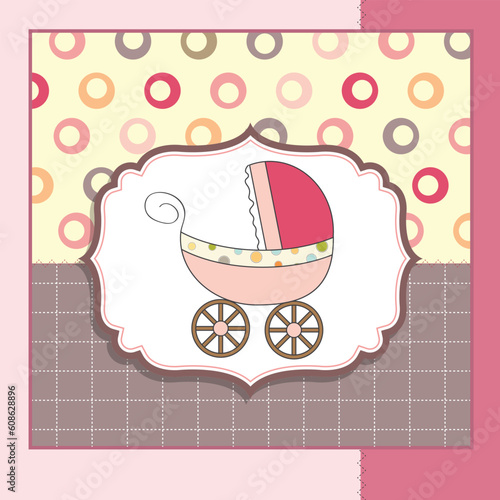 baby card with pram