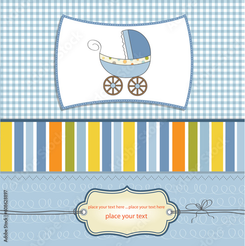 baby card with pram