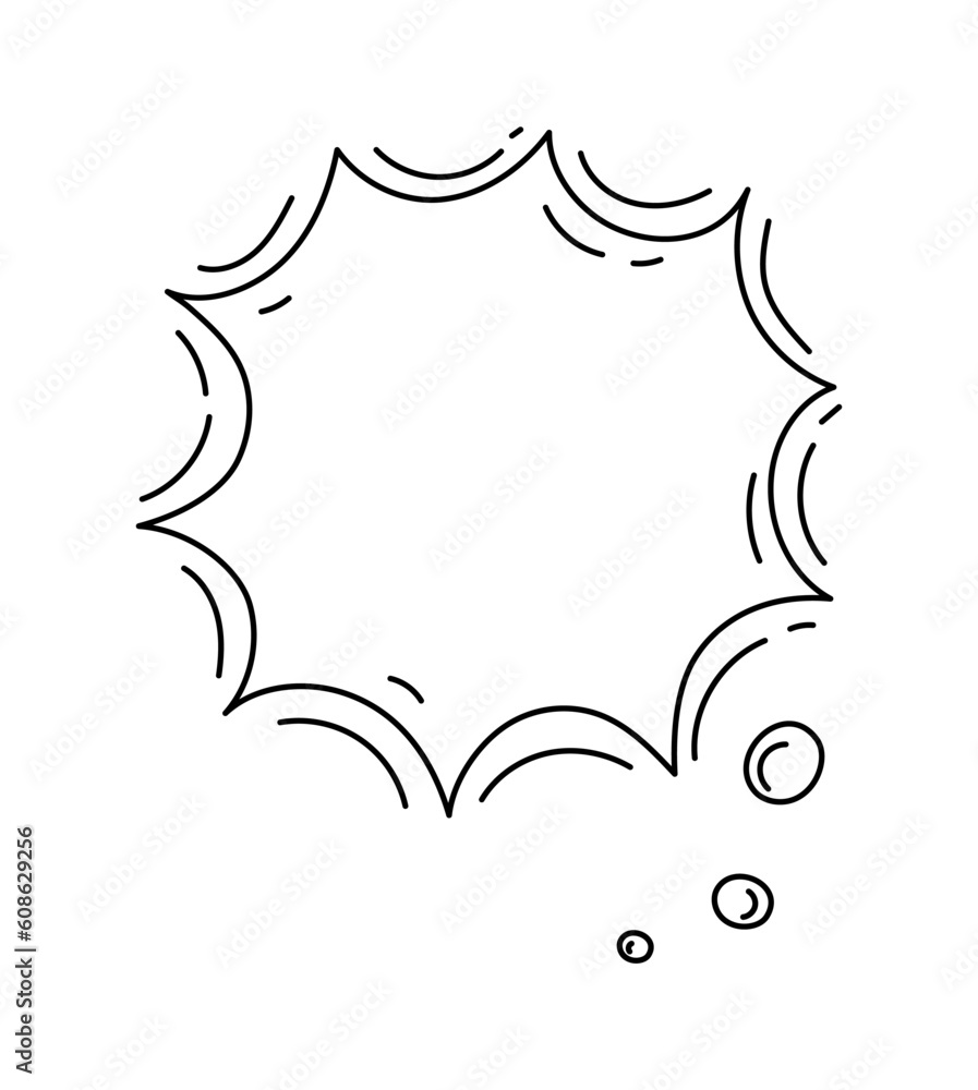 Minimalistic bubble speech concept. Electronic commerce and shopping. Advertising and marketing. Notice and alert, announcement. Linear flat vector illustration isolated on white background Minimalistic bubble speech concept. Electronic commerce and shopping. Advertising and marketing. Notice and alert, announcement. Linear flat vector illustration isolated on white background