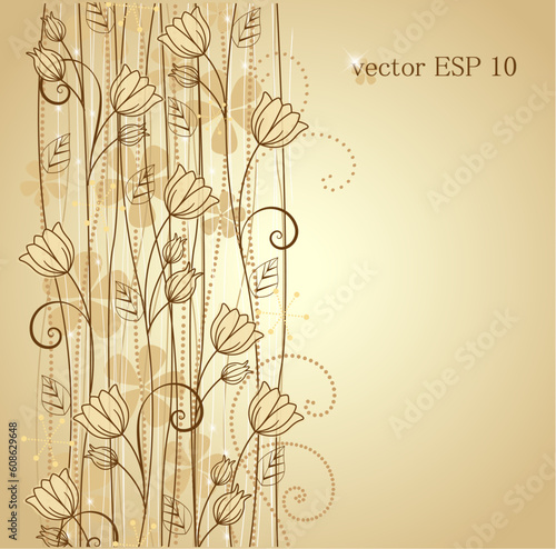 decorative flowers background with place for text