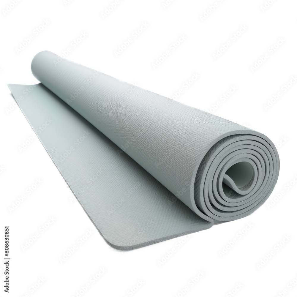 Freestanding room yoga mat isolated on transparent background. Generative AI Freestanding room yoga mat isolated on transparent background. Generative AI