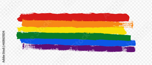 Color strokes of paint on transparent background.