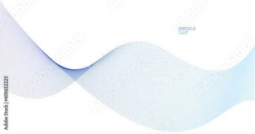 Light blue abstract background, vector wave of flowing particles, curvy lines of dots in motion, technology and science theme, airy and ease futuristic illustration.