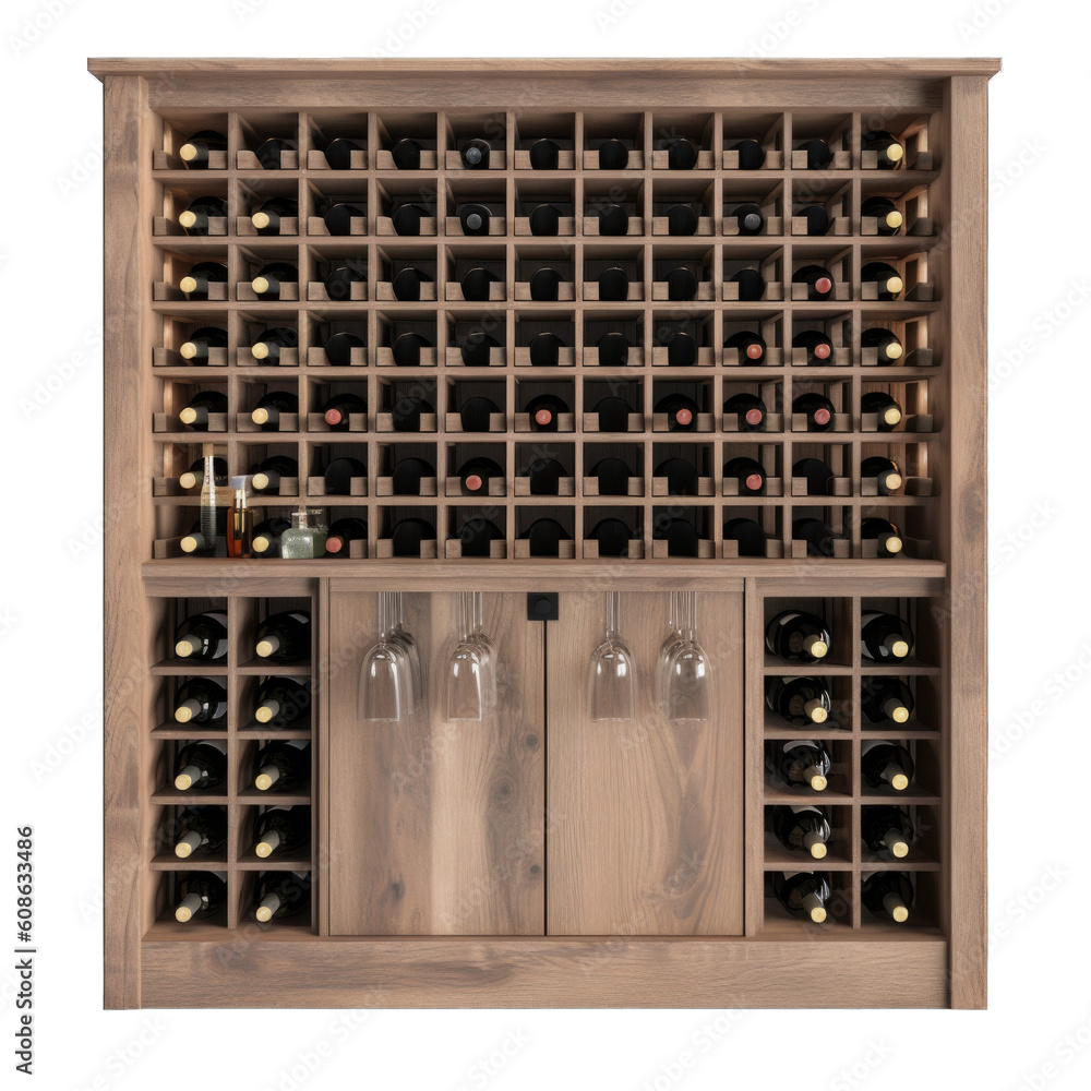 Freestanding wine rack cabinet isolated on transparent background ...