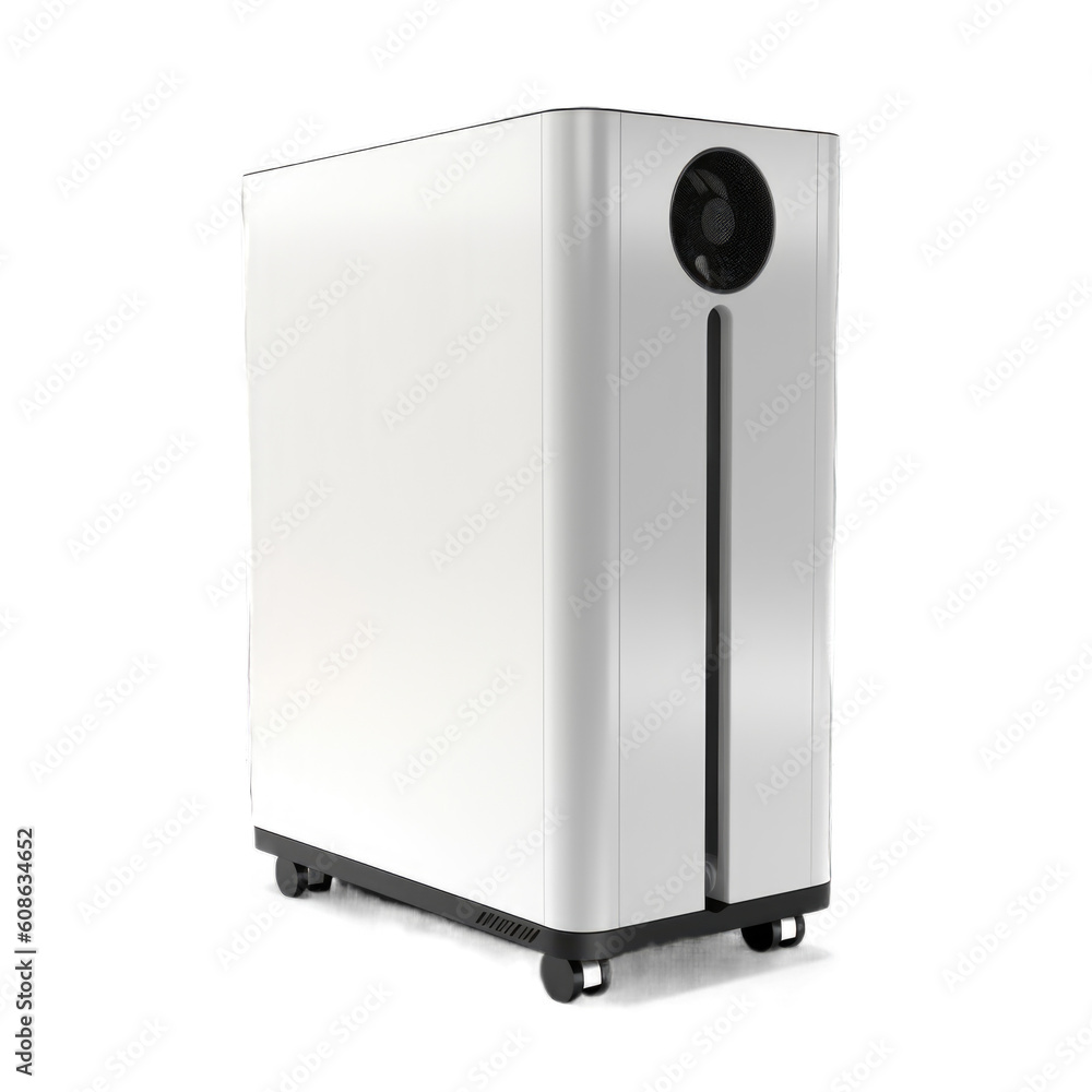 Freestanding room air purifier isolated on transparent background. Generative AI Freestanding room air purifier isolated on transparent background. Generative AI