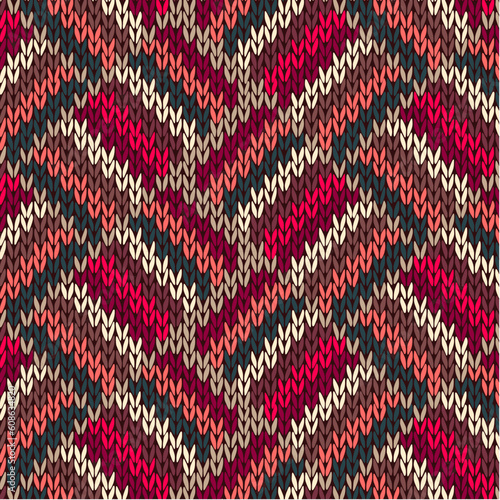 Style Seamless Red Blue Green White Pink Color Knitted Pattern